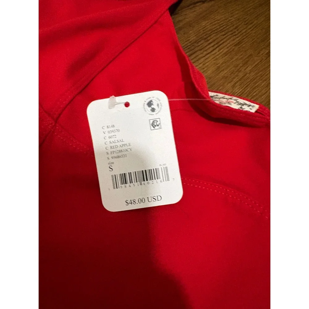 Free People Intimately FP Red Apple Sweetheart Neck Tank Top Size Small NWT - Picture 7 of 9